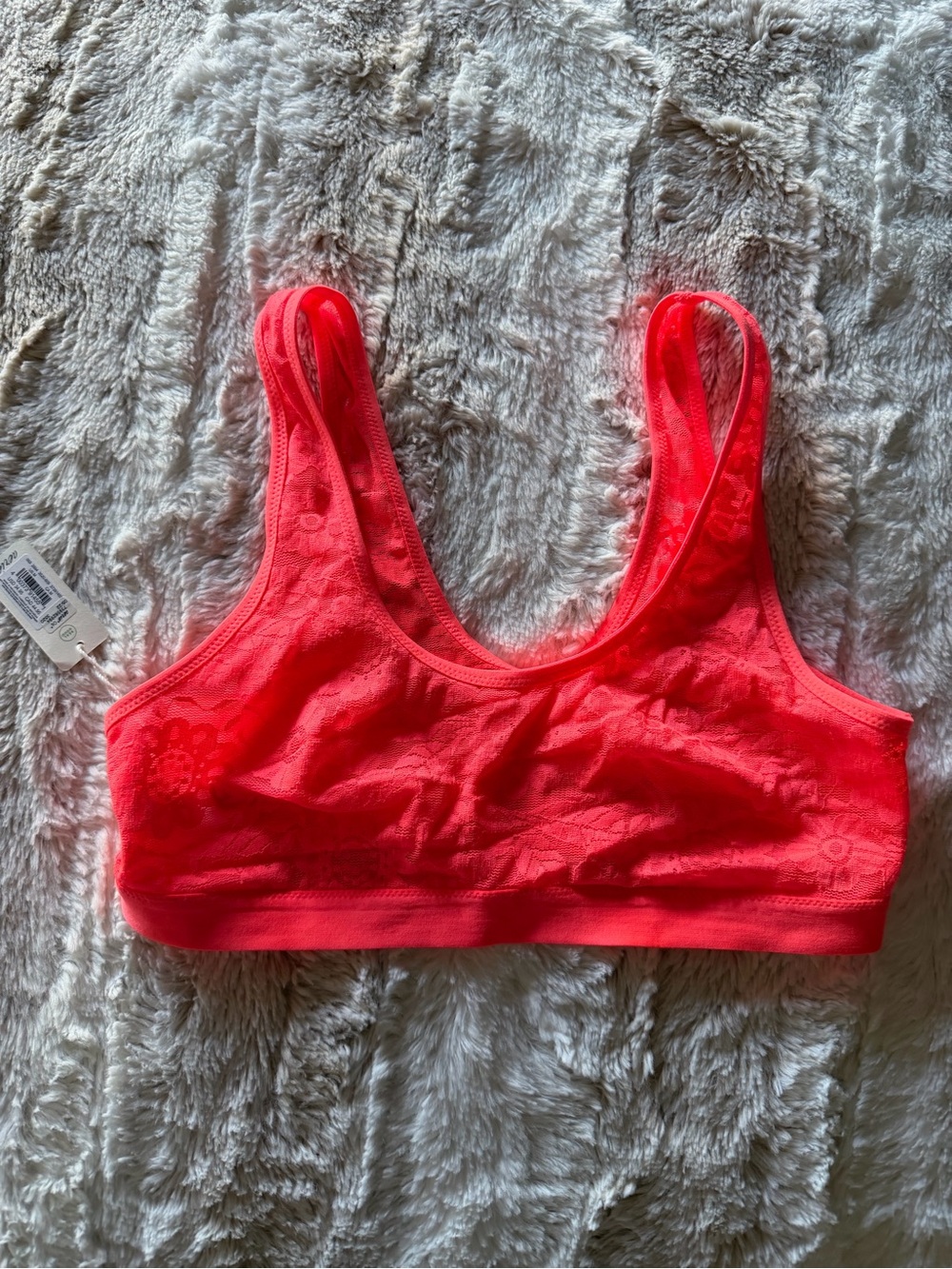 aerie Neon Coral Lace Bralette